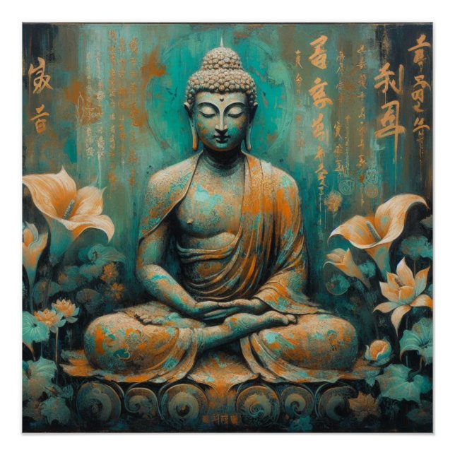 BUDDHA METALLIC PAINT ART #5 POSTER (Front)