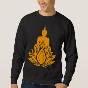 Buddha Monk Namaste Praying Lotus Blossum Flower B Sweatshirt