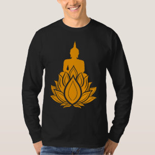 Buddha Monk Namaste Praying Lotus Blossum Flower B T-Shirt