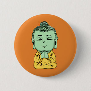 Buddha Namaste Pin Back Button