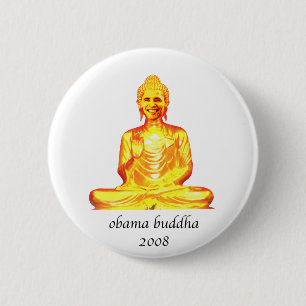 buddha obama 6 cm round badge