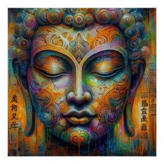 BUDDHA OIL PAINTING #16 POSTER