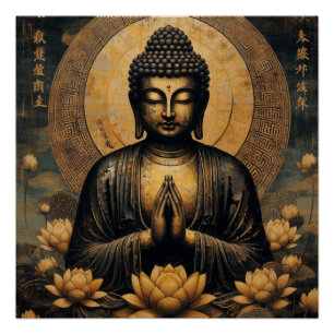 BUDDHA OIL PAINTING #22 POSTER