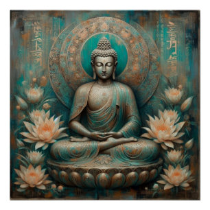 BUDDHA OIL PAINTING #3 POSTER