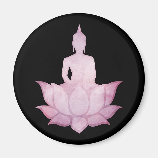 Buddha on Lotus Pink Magnet (Front)