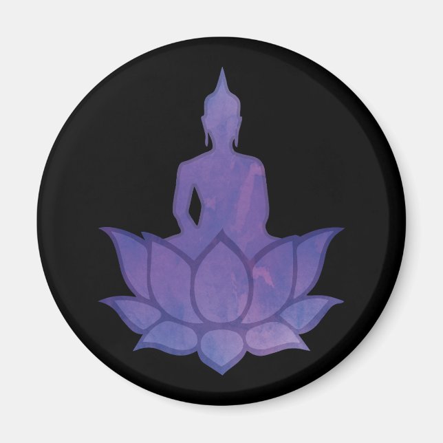 Buddha on Lotus Purple Magnet (Front)