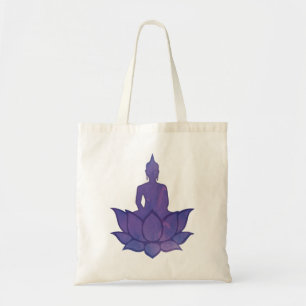 Buddha on Lotus Purple Tote Bag