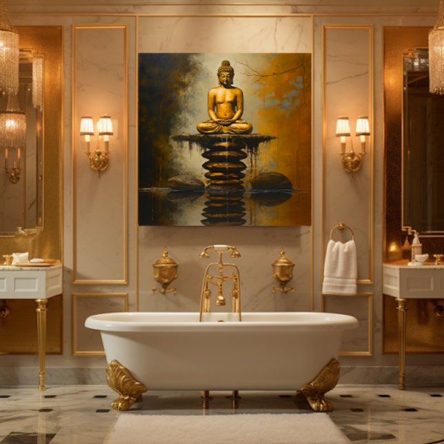 Buddha on stacked stones canvas print (For Illustration Purposes Only.
Actual Size May Vary.)