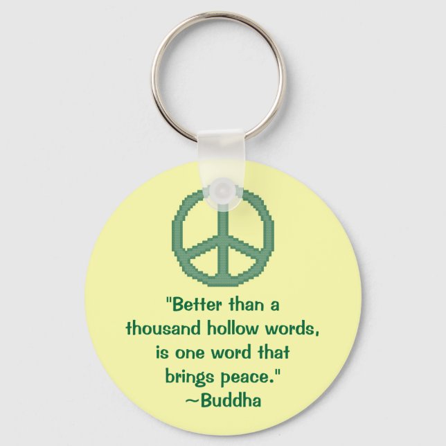 Buddha Peace Quote Keychain (Front)