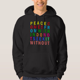 Buddha Peace Rainbow Inspirational Quote Hoodie