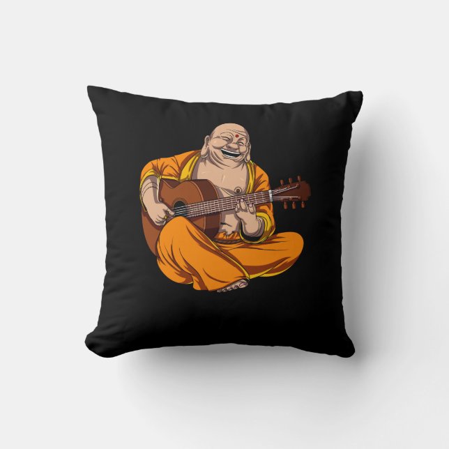 Buddha Playing Guitar Zen Yoga Meditation Cushion (Front)