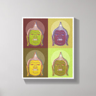 Buddha Pop Art Retro Modern Stylish Wrapped Canvas