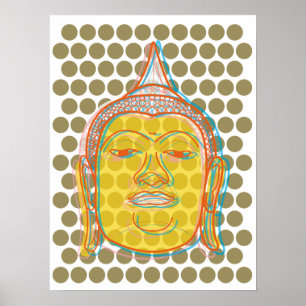 Buddha Pop Dots Poster