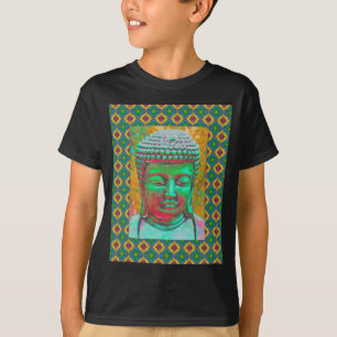 Buddha Pop in Teal Green and Red T-Shirt