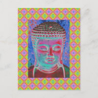 Buddha Pop with Yellow and Pink Borders