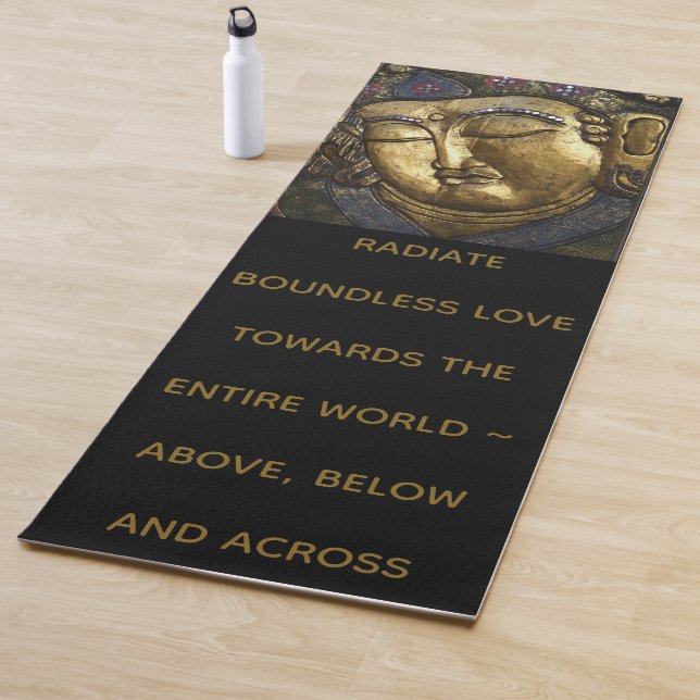 Buddha Portrait and Quote Radiate Boundless Love Yoga Mat (In Situ)