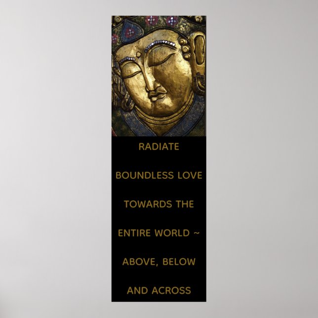 Buddha Portrait Quote Radiate Love or Your Text Poster (Front)