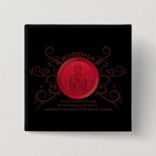 Buddha Present Moment 15 Cm Square Badge
