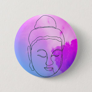 Buddha Purple Sky background Button for Backpacks