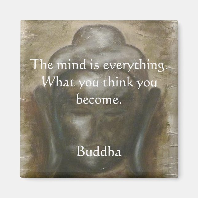 Buddha quotation on painted budha magnet (Front)