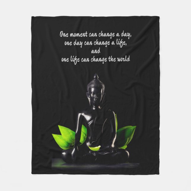 Buddha Quote 2 fleece blanket (Front)