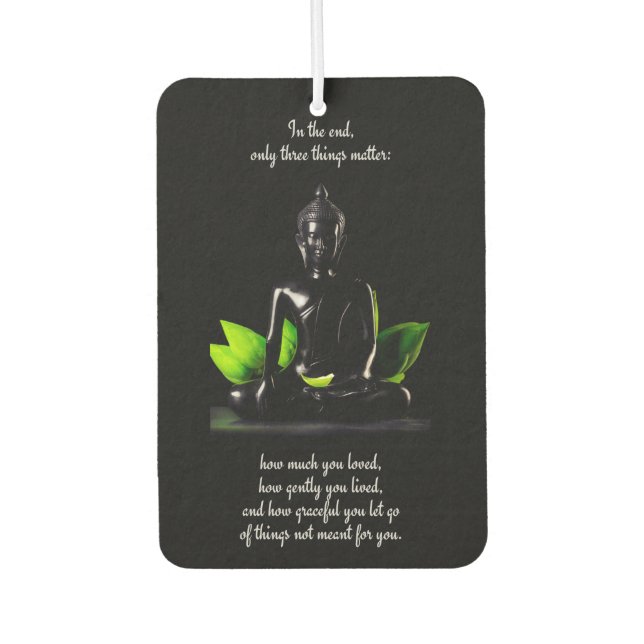 Buddha Quote 3 air freshner Car Air Freshener (Front)