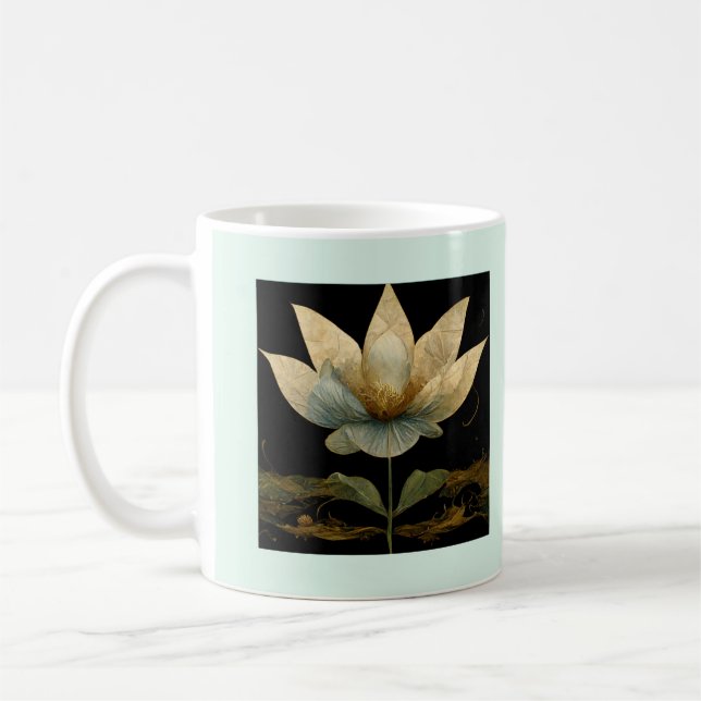 Buddha Quote about opinionated people GOLD Lotus Coffee Mug (Left)