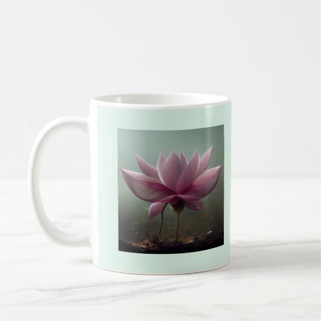 Buddha Quote about opinionated people PINK lotus Coffee Mug (Left)