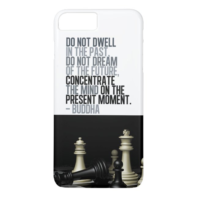 Buddha Quote and Chess Game Black White Case-Mate iPhone Case (Back)