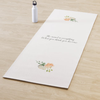 Buddha quote and Floral Yoga Mat