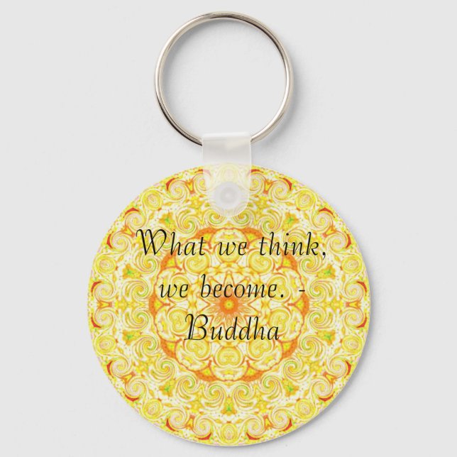 Buddha quote inspire motivational key ring (Front)