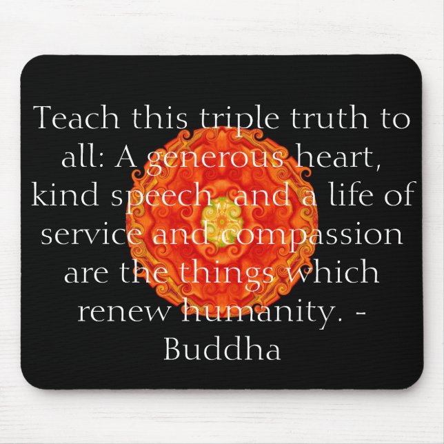 Buddha quote inspire motivational mouse mat (Front)