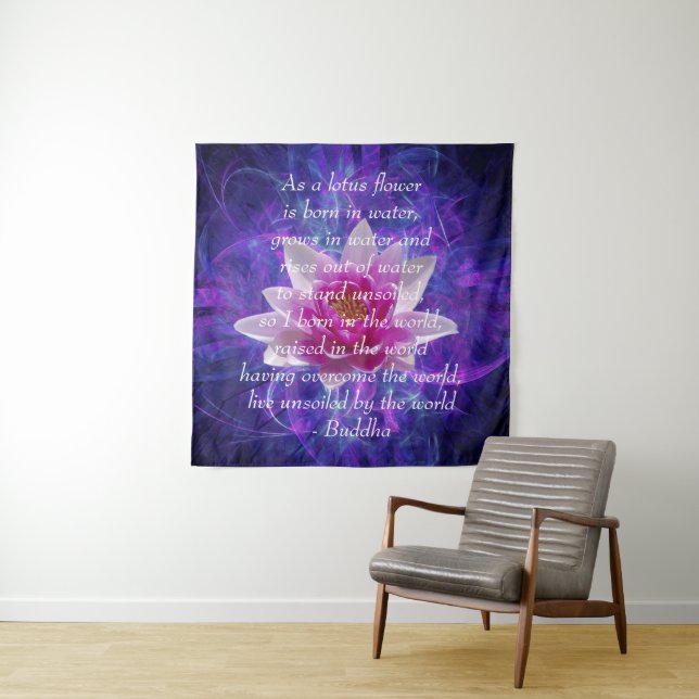 Buddha quote Lotus flower Tapestry (In Situ)