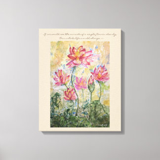 Buddha Quote Lotus Watercolor Canvas Wall Art