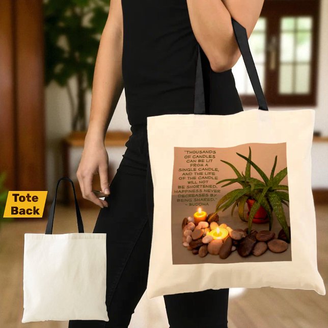 Buddha Quote on Happiness Still Photography Tote Bag (Creator Uploaded)