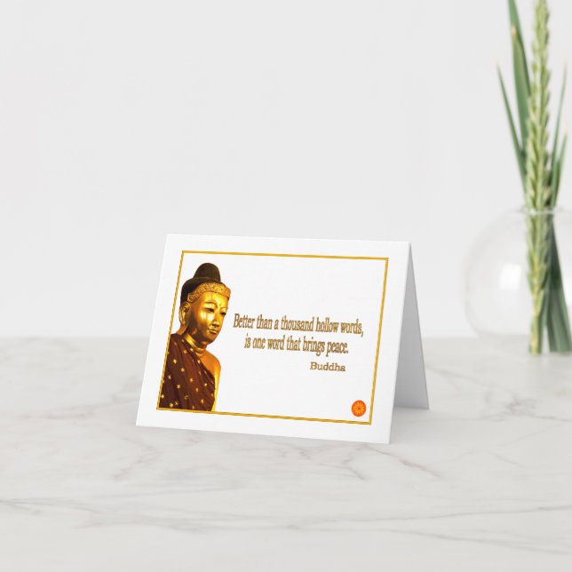 Buddha Quote ~ One Word That Brings Peace Card (Front)