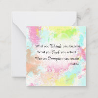*~ Buddha Quote Pastel Watercolor AP62 Note Card