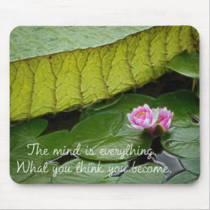 Buddha Quote Waterlily Mouse Mat