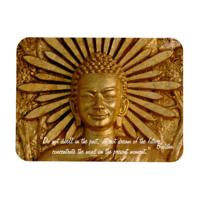 Buddha Quotes & Gold Buddha, Sacred Garden /Dharma Magnet (Horizontal)