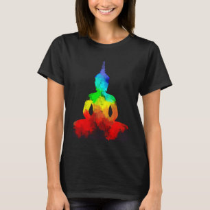 Buddha Rainbow Love Yoga Pose T Namaste T-Shirt