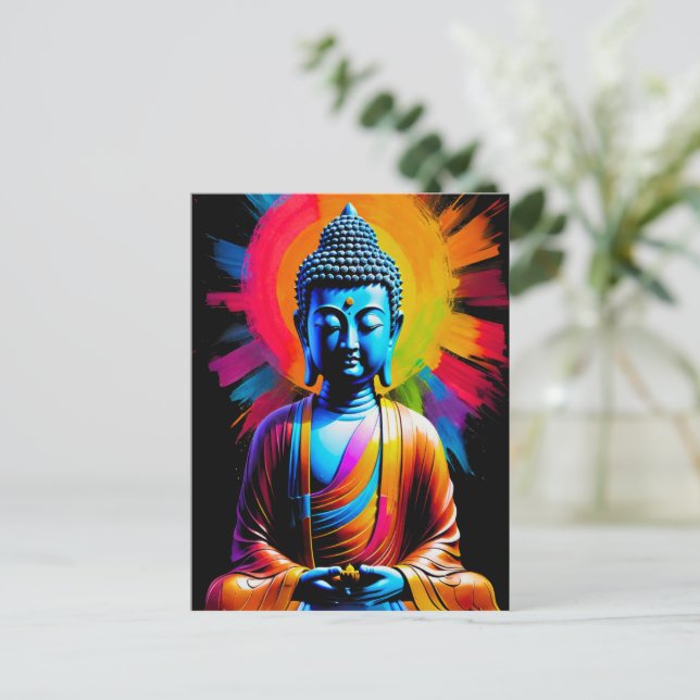 Buddha - Rays of Tranquil Holiday Postcard (Standing Front)
