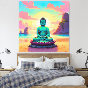 Buddha’s Sunset Reflection Canvas Print