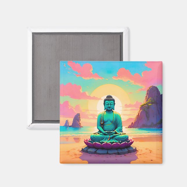Buddha’s Sunset Reflection Magnet (Front/Back)