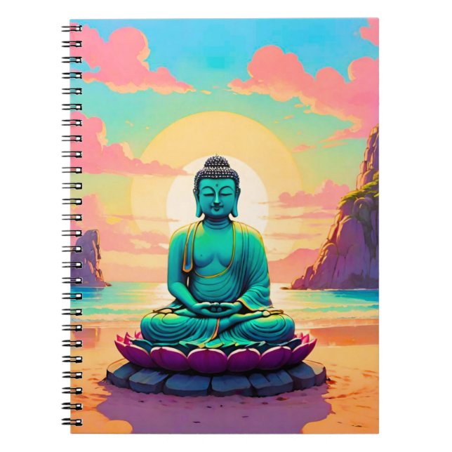 Buddha’s Sunset Reflection Notebook (Front)