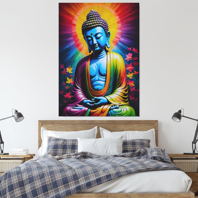 Buddha Sacred Rays of Peace Canvas Print (Insitu(Bedroom))