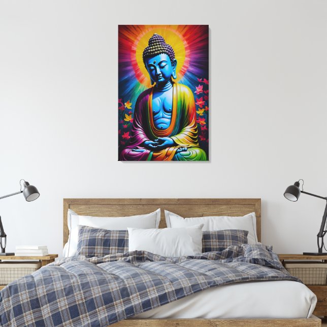 Buddha Sacred Rays of Peace Canvas Print (Insitu(Bedroom))