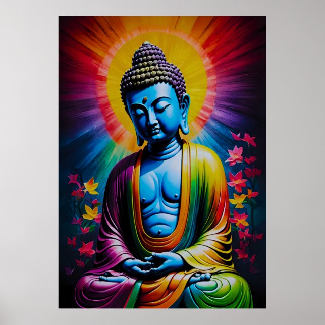 Buddha Sacred Rays of Peace Poster (Front)