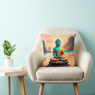 Buddha - Serene Shores of Enlightenment  Cushion