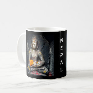 Buddha Shakyamuni & Bouthanath Stupa, Nepal Coffee Mug