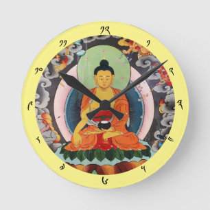 Buddha Shakyamuni & Enlightenment, Himalayas Nepal Round Clock